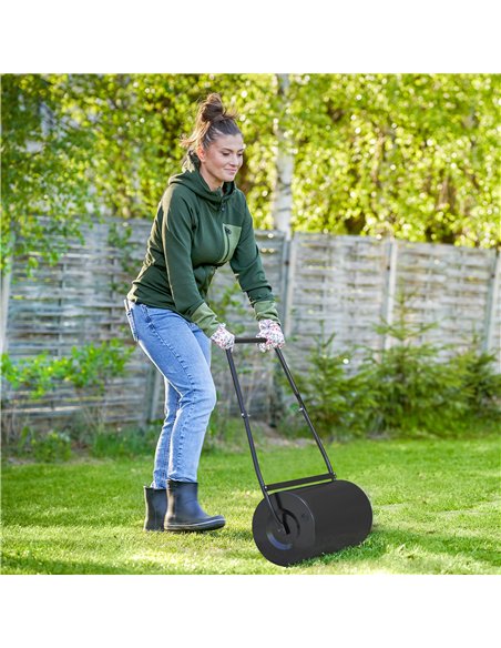 DURHAND 38L Heavy Duty Water or Sand Filled Garden Steel Lawn Roller Drum Φ50cm Black - pic 133977 | FastDaddyshop