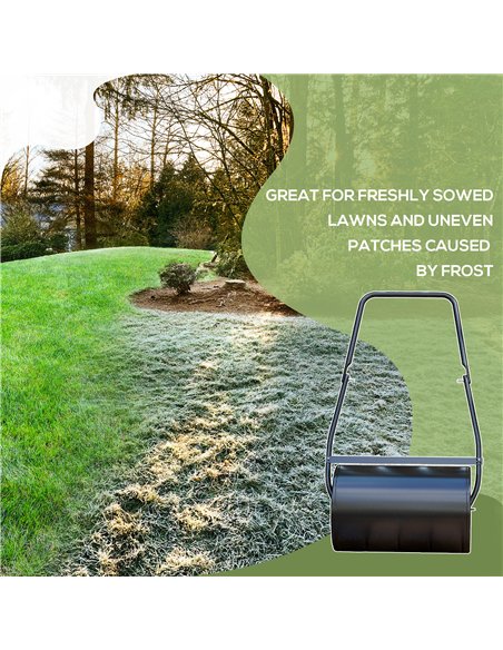DURHAND 38L Heavy Duty Water or Sand Filled Garden Steel Lawn Roller Drum Φ50cm Black - pic 133979 | FastDaddyshop