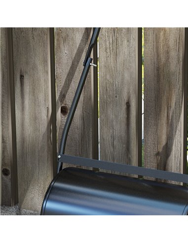 DURHAND 38L Heavy Duty Water or Sand Filled Garden Steel Lawn Roller Drum Φ50cm Black