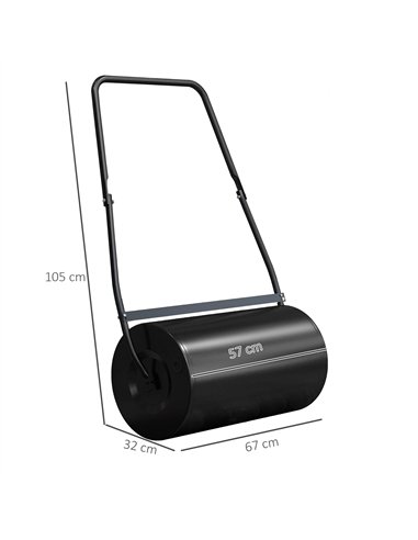 DURHAND Heavy Duty Garden Lawn Roller Push Tow Water Sand Filled 46L Equipment Manual Push Rolling Drum