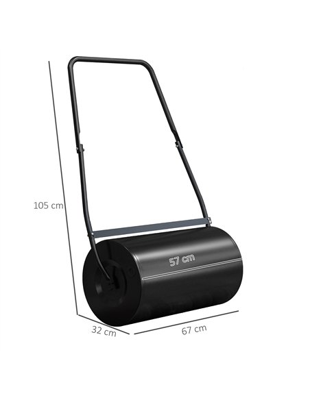 DURHAND Heavy Duty Garden Lawn Roller Push Tow Water Sand Filled 46L Equipment Manual Push Rolling Drum - pic 133987 | FastDaddyshop