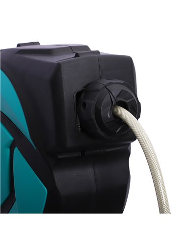 DURHAND 10m Garden Auto Hose Reel Wall Mounted Retractable 7 Patterns Spray Nozzle