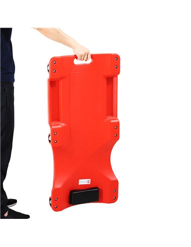 DURHAND Mechanic Vehicle Creeper Under Car Repair Padded Headrest Rolling Moulded Workshop Garage Assistance with Tool Tray, Red