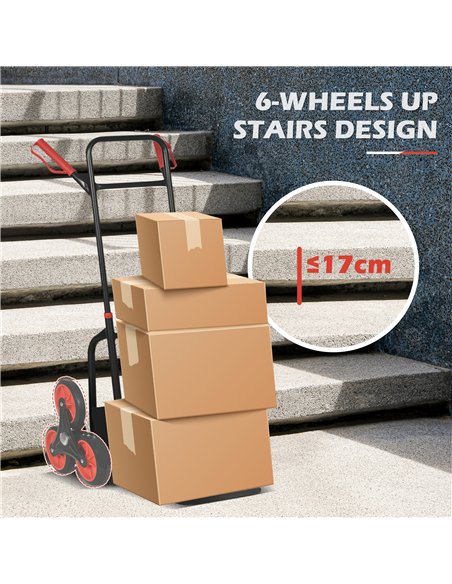 DURHAND Steel Climbing Stairs Trolley Hand Trucks 6-Wheels Foldable Load Cart 120kg - pic 134025 | FastDaddyshop