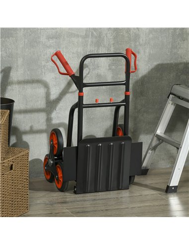 DURHAND Steel Climbing Stairs Trolley Hand Trucks 6-Wheels Foldable Load Cart 120kg