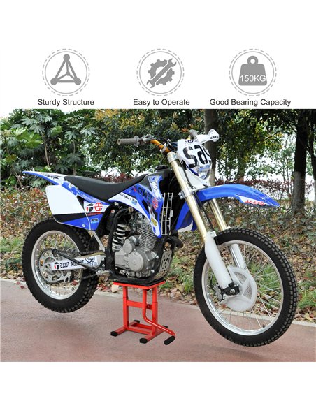 DURHAND 150KG Steel Motorbike Jack Lift Rubber Platform Crank Lift Manual Repair Clean Hoist Table Assist Off-Road Dirt Bike Sta - pic 134042 | FastDaddyshop