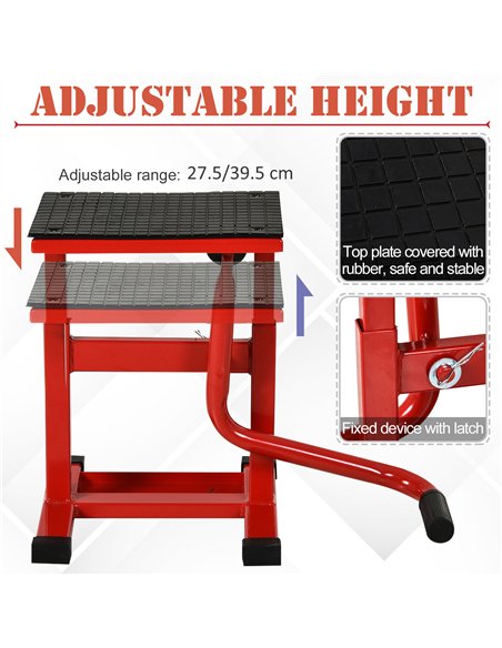 DURHAND 150KG Steel Motorbike Jack Lift Rubber Platform Crank Lift Manual Repair Clean Hoist Table Assist Off-Road Dirt Bike Sta - pic 134043 | FastDaddyshop