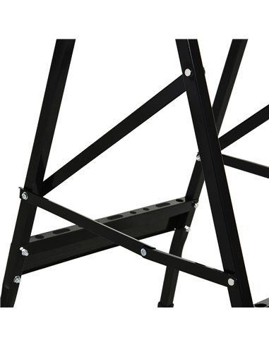 DURHAND 4-in-1 Work Bench, Saw Horse Folding Clamp Table w/ 4 Adjustable Clamping Pegs for DIY Home Garage, Black