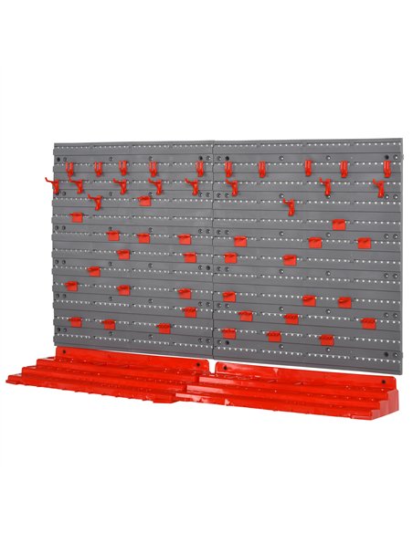 DURHAND 54 Pcs On-Wall Tool Equipment Holding Pegboard Home DIY Garage Organiser DIY w/ 50 Pegs 2 Shelves - pic 134084 | FastDaddyshop