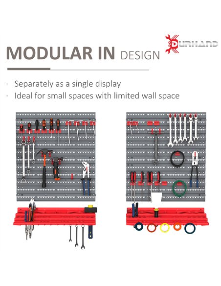 DURHAND 54 Pcs On-Wall Tool Equipment Holding Pegboard Home DIY Garage Organiser DIY w/ 50 Pegs 2 Shelves - pic 134088 | FastDaddyshop
