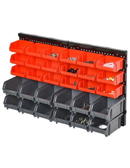 DURHAND 30 Cubbie On-Wall Storage Board Tool Screw Organiser Garage Workshop DIY Container w/ Screw Kit Tool Equipment Tidy - pic 134102 | FastDaddyshop