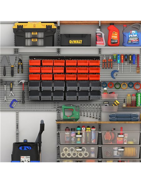 DURHAND 30 Cubbie On-Wall Storage Board Tool Screw Organiser Garage Workshop DIY Container w/ Screw Kit Tool Equipment Tidy - pic 134106 | FastDaddyshop