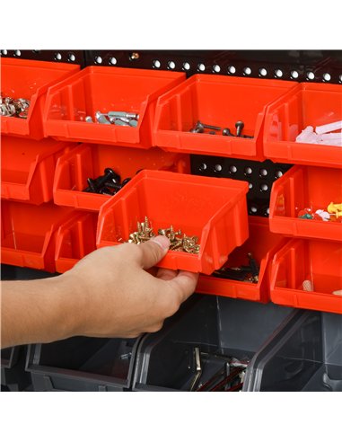 DURHAND 30 Cubbie On-Wall Storage Board Tool Screw Organiser Garage Workshop DIY Container w/ Screw Kit Tool Equipment Tidy
