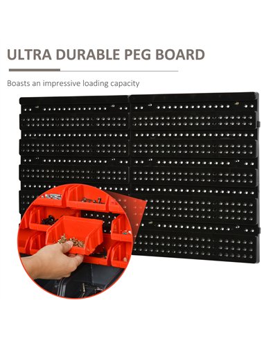 DURHAND 30 Cubbie On-Wall Storage Board Tool Screw Organiser Garage Workshop DIY Container w/ Screw Kit Tool Equipment Tidy