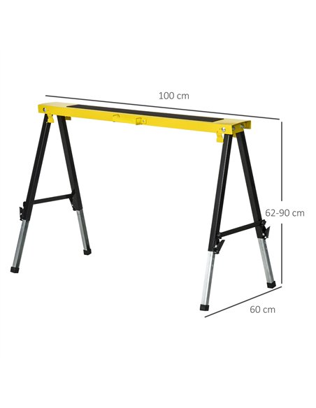 DURHAND 2PCS Saw Horse Twin Pack Folding Workbench Adjustable Metal Trestle Stands with Non-slip EVA Surface for Sawing Work Max - pic 134113 | FastDaddyshop