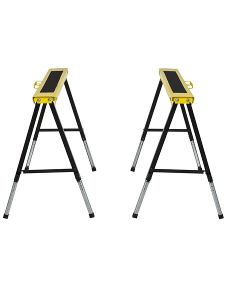 DURHAND 2PCS Saw Horse Twin Pack Folding Workbench Adjustable Metal Trestle Stands with Non-slip EVA Surface for Sawing Work Max - pic 134114 | FastDaddyshop
