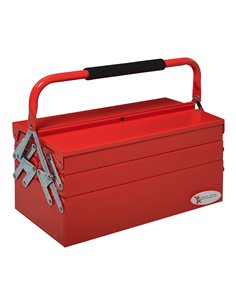 DURHAND Metal Tool Box 3 Tier 5 Tray Professional Portable Storage Cabinet Workshop Cantilever Toolbox with Carry Handle, 45cmx2