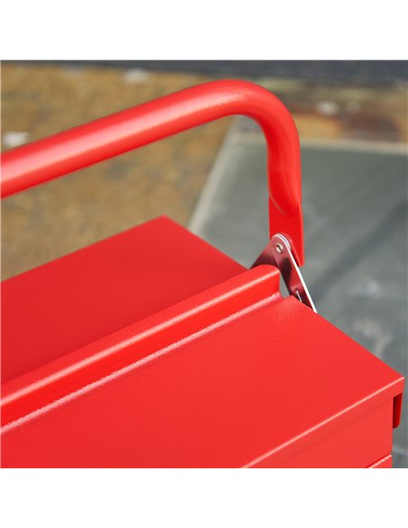 DURHAND Metal Tool Box 3 Tier 5 Tray Professional Portable Storage Cabinet Workshop Cantilever Toolbox with Carry Handle, 56cmx2 - pic 134135 | FastDaddyshop