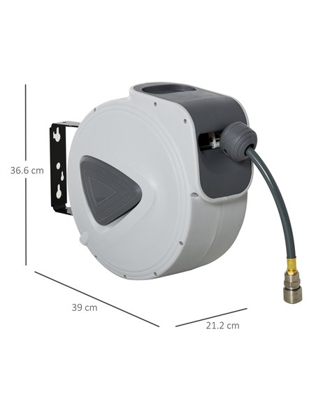 DURHAND Retractable Air Hose Reel 15m+ 140cm Hose Diameter 3/ 8" 9.5mm, Hose Connector 1/ 4" BSP, Wall Mount Auto Rewind Hose- R - pic 134140 | FastDaddyshop