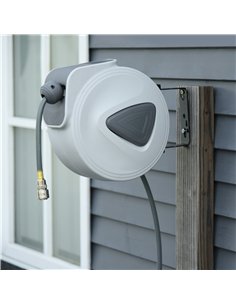 DURHAND Retractable Air Hose Reel 10m+ 90cm Hose Diameter 3/ 8" 9.5mm, Hose Connector 1/ 4" BSP, Wall Mount Auto Rewind Hose- Re 2