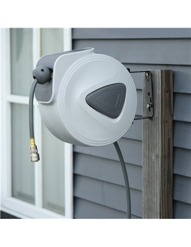 DURHAND Retractable Air Hose Reel 10m+ 90cm Hose Diameter 3/ 8" 9.5mm, Hose Connector 1/ 4" BSP, Wall Mount Auto Rewind Hose- Re