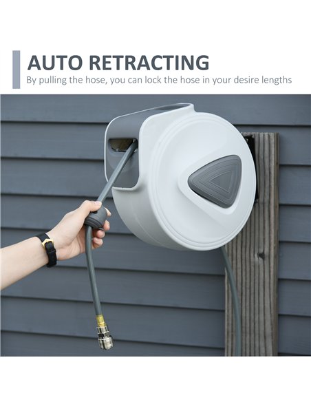 DURHAND Retractable Air Hose Reel 10m+ 90cm Hose Diameter 3/ 8" 9.5mm, Hose Connector 1/ 4" BSP, Wall Mount Auto Rewind Hose- Re - pic 134150 | FastDaddyshop
