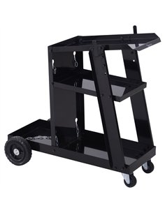 DURHAND Welding Cart Welder Trolley Garage for Gas Bottles w/ Safety Chain, Wheels, Black
