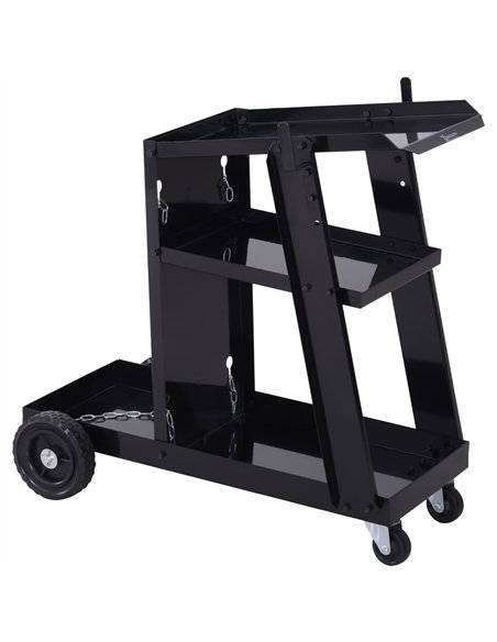 DURHAND Welding Cart Welder Trolley Garage for Gas Bottles w/ Safety Chain, Wheels, Black - pic 134156 | FastDaddyshop
