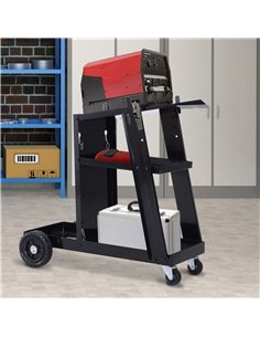DURHAND Welding Cart Welder Trolley Garage for Gas Bottles w/ Safety Chain, Wheels, Black 2