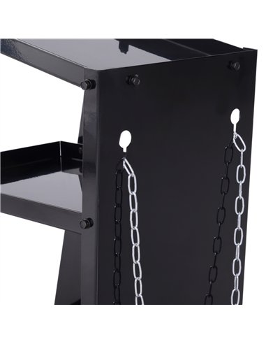 DURHAND Welding Cart Welder Trolley Garage for Gas Bottles w/ Safety Chain, Wheels, Black