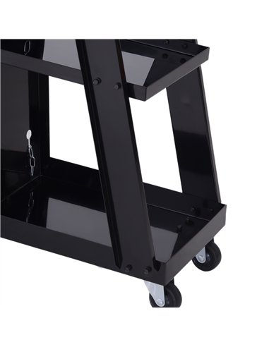 DURHAND Welding Cart Welder Trolley Garage for Gas Bottles w/ Safety Chain, Wheels, Black