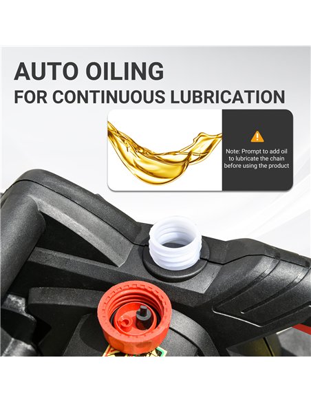 DURHAND 1600W Electric Chainsaw with Double Brake, Tool-Free Chain Tensioning and 40cm Guide Bar and Chain, Power Saw to Cut Woo - pic 134178 | FastDaddyshop