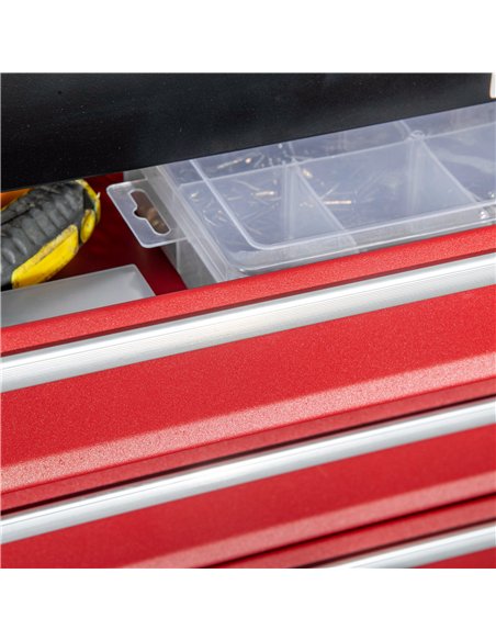 DURHAND 4 Drawer Tool Chest, Lockable Metal Tool Box with Ball Bearing Runners, Portable Toolbox, 510mm x 220mm x 395mm, Black - pic 134209 | FastDaddyshop