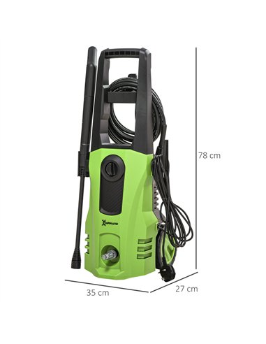 DURHAND 1800W High Pressure Washer, 150 Bar Pressure, 510 L/h Flow, High-Performance Portable Power Washer Jet Wash Cleaner with