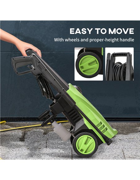 DURHAND 1800W High Pressure Washer, 150 Bar Pressure, 510 L/h Flow, High-Performance Portable Power Jet Wash Cleaner Green - pic 134235 | FastDaddyshop
