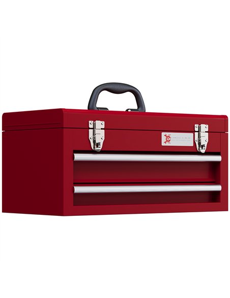 DURHAND Lockable Metal Tool Box, 2 Drawer Tool Chest with Latches, Handle, Ball Bearing Runners, Red - pic 134246 | FastDaddyshop