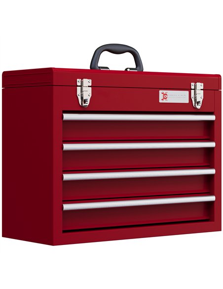 DURHAND Lockable Metal Tool Box, 4 Drawer Tool Chest with Latches, Handle, Ball Bearing Runners, Red - pic 134255 | FastDaddyshop