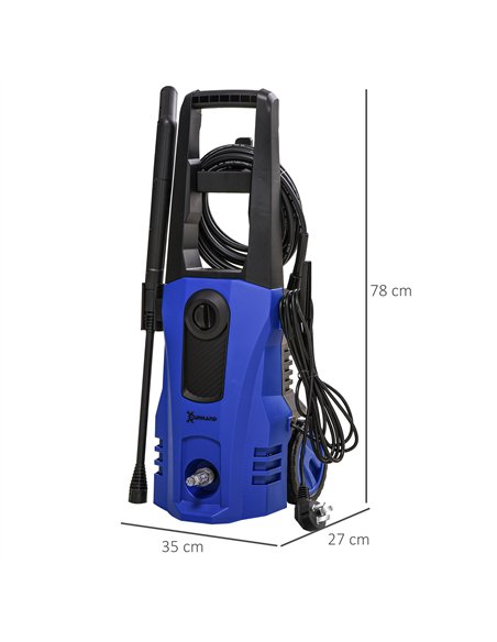 DURHAND High Pressure Washer, 150 Bar Pressure, 510 L/h Flow, 1800W, High-Performance Portable Power Jet Wash Cleaner, Blue - pic 134302 | FastDaddyshop