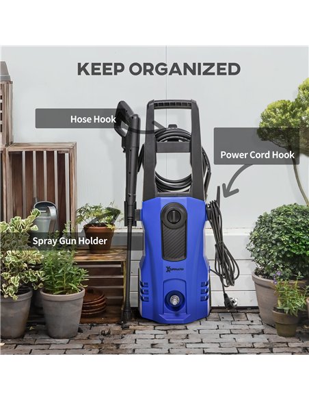 DURHAND High Pressure Washer, 150 Bar Pressure, 510 L/h Flow, 1800W, High-Performance Portable Power Jet Wash Cleaner, Blue - pic 134306 | FastDaddyshop