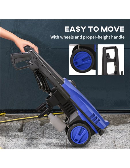 DURHAND High Pressure Washer, 150 Bar Pressure, 510 L/h Flow, 1800W, High-Performance Portable Power Jet Wash Cleaner, Blue - pic 134307 | FastDaddyshop