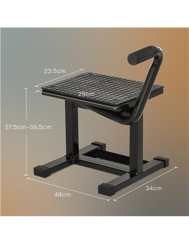 DURHAND Steel Motorbike Jack Lift, 27.5 / 39.5 Hcm - Black