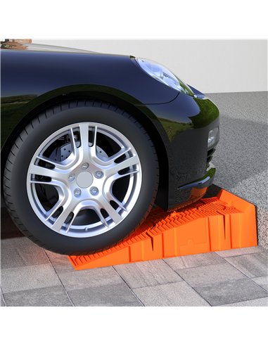 DURHAND 2 Pieces Car Ramps Heavy Duty 5 Ton Motorhome Levelling Ramps, Plastic Garage Workshop Car Lift, Portable Automotive Veh
