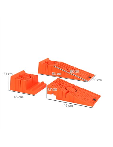 DURHAND 2 Pieces Car Ramps Heavy Duty 5 Ton Motorhome Levelling Ramps, Plastic Garage Workshop Car Lift, Portable Automotive Veh