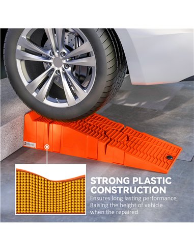 DURHAND 2 Pieces Car Ramps Heavy Duty 5 Ton Motorhome Levelling Ramps, Plastic Garage Workshop Car Lift, Portable Automotive Veh