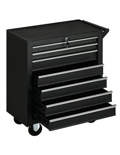 DURHAND 7-Drawer Rolling Tool Chest on Wheels, Lockable Tool Cabinet with Side Handle, Metal Tool Box Trolley for Garage, Worksh