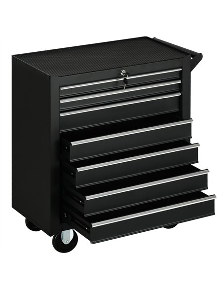 DURHAND 7-Drawer Rolling Tool Chest on Wheels, Lockable Tool Cabinet with Side Handle, Metal Tool Box Trolley for Garage, Worksh - pic 134327 | FastDaddyshop