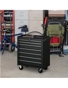 DURHAND 7-Drawer Rolling Tool Chest on Wheels, Lockable Tool Cabinet with Side Handle, Metal Tool Box Trolley for Garage, Worksh 2