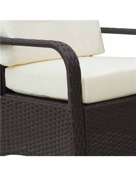 Outsunny 2-Seater Rattan Bistro Set Garden Furniture Sofa Chair Table Wicker Weave Outdoor Patio Conservatory Set w/ Cover Steel - pic 13433 | FastDaddyshop