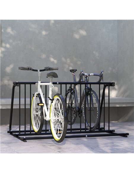 DURHAND Bike Stand, Double-sided Bike Rack for 6 Bicycles, Bike Floor Stand for Kids/Mountain/Road Bikes, Garage Indoor Outdoor  - pic 134337 | FastDaddyshop