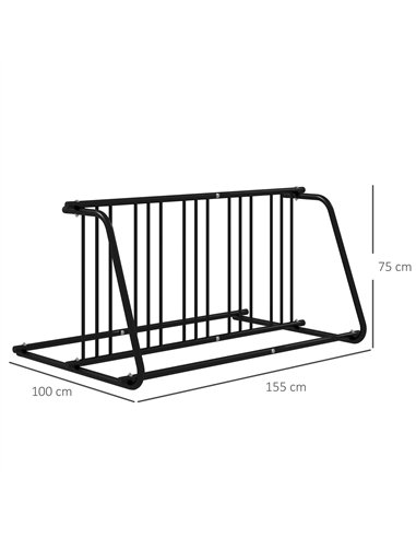 DURHAND Bike Stand, Double-sided Bike Rack for 6 Bicycles, Bike Floor Stand for Kids/Mountain/Road Bikes, Garage Indoor Outdoor 
